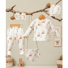 Mahfel 5'li Koala Zebra %100 Pamuk Premium Hastane Çıkış Seti 009