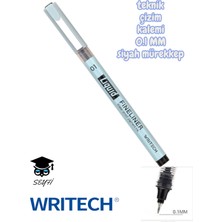 Writech Teknik Çizim Kalemi Siyah Mürekkep Drawing Pencil Metal Klips Çelik Uç