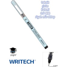 Writech Teknik Çizim Kalemi Siyah Mürekkep Drawing Pencil Metal Klips Çelik Uç