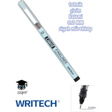 Writech Teknik Çizim Kalemi Siyah Mürekkep Drawing Pencil Metal Klips Çelik Uç