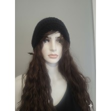 Hobi Universe El Örgüsü Kadın Bere Kışlık Yünlü Dökümlü Oversize Bohem Tarz Slouchy Şapka Modeli