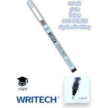 Writech Teknik Çizim Kalemi Siyah Mürekkep Drawing Pencil Metal Klips Çelik Uç