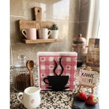 EAE Design Studio 3D Yazıcı Tasarımı Kahve Fincanı Figürlü Dekoratif Masaüstü Peçetelik - Modern Mutfak Aksesuarı