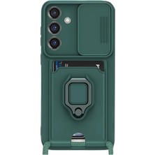 Hnrlishp Newface  Galaxy S25 Plus Kılıf Zuma Kartvizitli Yüzüklü Silikon - Yeşil