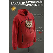 Petolojim Baharlık Pati Kucağı Sweatshirt (Kanguru Keseli Kedi-Köpek Taşıma Kıyafeti-Max 5kg) L/xl Oversize Beden