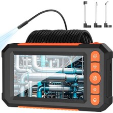 Eco Port Monitörlü Çift Kameralı 10 mt Sert Kablo Yılan Endoskop Kamera 8 mm 4.3 Inc