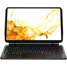 Eco Port Samsung Galaxy T737 Tab S7 Fe 12.4 Kılıf Eternal Ledli Klavyeli Tablet Kılıfı - Siyah