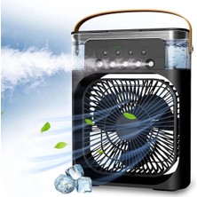 Eco Port Taşınabilir Işıklı 5 Spreyli Vantilatör Buzlu Buharlı Vantilatör Mini Fan Nemlendirici