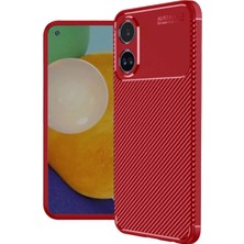 Eco Port Oppo A38 Kılıf Auto Focus Karbon Kapak - Kırmızı