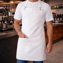 Dery Collection Şef Mutfak Önlüğü Beyaz 70X80 Kuş Gözü ve Ayar Askılı (kırık beyaz renk)