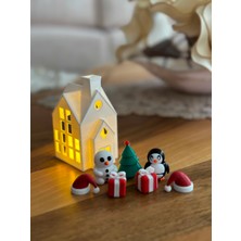 Figürlab Kış Evi Temalı Dekor Seti LED Işıklı Plastik Malzeme Karışık Renkler ile Eğlenceli Tasarım