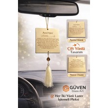 Güven Çift Taraflı Pleksi Künye Oto Süsü Ayetel Kürsi ve Nazar Dua Yazılı ( ZİNCİRSİZ )