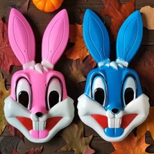 Kuzey Oyuncak Pembe Mavi Tavşan Maskesi Cadılar Bayramı Maskesi Halloween Mask Kostüm Maskesi Pembe Tavşan Maskesi