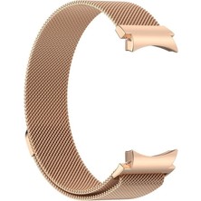 Samsung Galaxy Watch 6 40MM Uyumlu Kordon Hasır Metal Mıknatıslı Örgü Zore Krd-01 Kayış