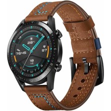 Zore Huawei Watch Gt 3 42MM Uyumlu Kordon Deri Dikişli Luxury Krd-19 Kayış