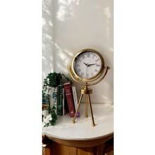Leylart Metal Gold Dekoratif Hediyelik Ayaklı Masa Saati