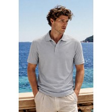 Damga Erkek Premium Comfort Gri Polo Yaka T Shirt