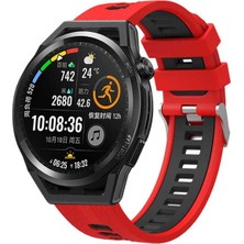 Zore Samsung Galaxy Watch 46MM Uyumlu Kordon Silikon Çift Renkli Sportif Krd-55 Kayış