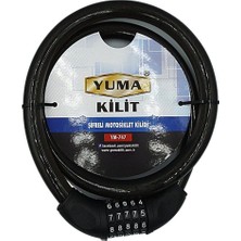 EkoAlışverişDünyam Yuma YM-747 120CM 20MM 5 Şifreli Siyah Motorsiklet Kilidi