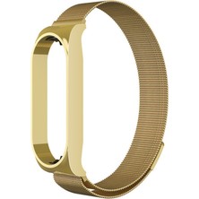 Xiaomi Mi Band 5 Uyumlu Kordon Hasır Metal Mıknatıslı Örgü Zore Krd-01 Kayış