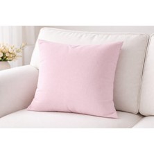 Bn Çaki Pelüş Çift Taraflı Kırlent Kılıfı Pembe 45X45