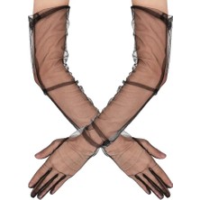 EkoAlışverişDünyam Uzun Boy Likralı Siyah Yetişkin Mega Tül Eldiven