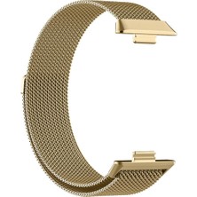 Huawei Watch Fit 3 Uyumlu Kordon Hasır Metal Örgü Mıknatıslı Zore Krd-01 Metal Kayış
