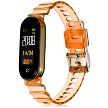 Zore Xiaomi Mi Band 5 Uyumlu Kordon Şeffaf Renkli Transparan Krd-27 Kayış