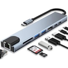EkoAlışverişDünyam Type C Girişli 8 Port Dönüştürücü ve Çoklayıcı