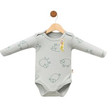 GMG Collection Baby Büyük Koyun Desenli Uzun Kollu Çıtçıtlı Badi Kız-Erkek 1-1,5-2-3 Yaş