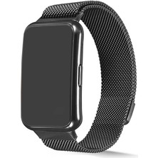 Huawei Watch Fit Uyumlu Kordon Hasır Metal Mıknatıslı Örgü Zore Krd-01 Kayış