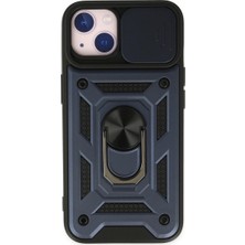 Eco Port Iphone 14 Kılıf Pars Lens Yüzüklü Silikon - Lacivert