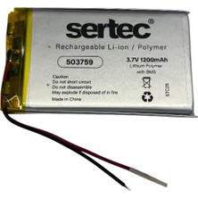 Eco Port Sertec 503759 3.7V 1200 Mah Li-Polymer Pil (DEVRELI/1.5A)