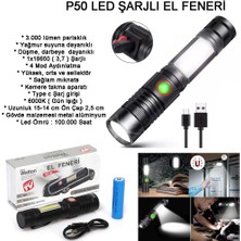 Eco Port Geniş Açılı P50 LED Şarjlı El Feneri  WT-601