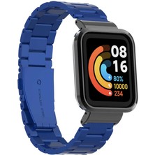Xiaomi Redmi Watch (Mi Watch Lite) Uyumlu Kordon Paslanmaz Metal Baklalı Klipsli Zore Krd-60 Kayış