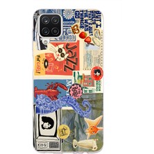 Mobilpad Samsung Galaxy A12/M12 Uyumlu Baskılı Yumuşak Silikon Şeffaf Telefon Kılıfı