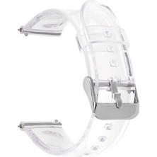 Zore Huawei Gt2 42MM Uyumlu Kordon Silikon Şeffaf Transparan Esnek Krd-13 Kayış