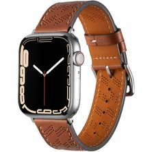Zore Apple Watch 7 41MM Uyumlu Kordon Deri Şık Tasarımlı Luxury Strap Krd-76 Kayış
