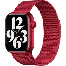 Apple Watch 7 45MM Uyumlu Kordon Hasır Metal Mıknatıslı Zore Band-01 Kayış