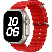 Apple Watch Ultra 49MM Uyumlu Kordon Ocean Silikon Yumuşak Esnek Metal Tokalı Zore Krd-75 Kayış