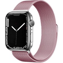 Apple Watch 7 45MM Uyumlu Kordon Hasır Metal Mıknatıslı Zore Band-01 Kayış