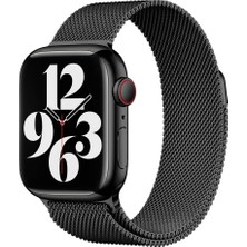 Apple Watch 7 45MM Uyumlu Kordon Hasır Metal Mıknatıslı Zore Band-01 Kayış