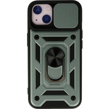 Hnrlishp Newface Iphone 13 Kılıf Pars Lens Yüzüklü Silikon - Yeşil