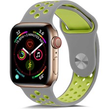 Zore Apple Watch 42MM Uyumlu Kordon Silikon Esnek Yumuşak Delikli Spor Krd-02 Kayış