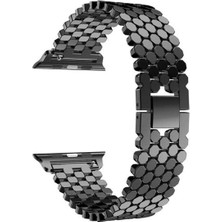 Zore Apple Watch 40MM Uyumlu Kordon Metal Bal Peteği Şık Tasarım Krd-30 Kayış