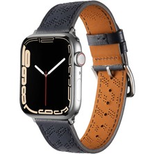 Zore Apple Watch 7 41MM Uyumlu Kordon Deri Şık Tasarımlı Luxury Strap Krd-76 Kayış