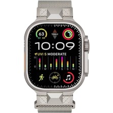 Apple Watch Ultra 49MM Uyumlu Zore KRD-107 Metal Hasır Kordon