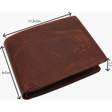 Westpolo Hakiki Eskitme Deri Kağıt Para, Bozuk Para ve Bol Kart Bölmeli Erkek Cüzdanı - G2 Taba