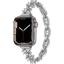 Apple Watch 7 41MM Uyumlu Kordon Metal Şık Luxury Tasarım Zore KRD-104 Kayış