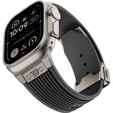 Apple Watch 7 45MM Uyumlu Kordon Silikon Spor Görünümlü Zore KRD-113 Kayış